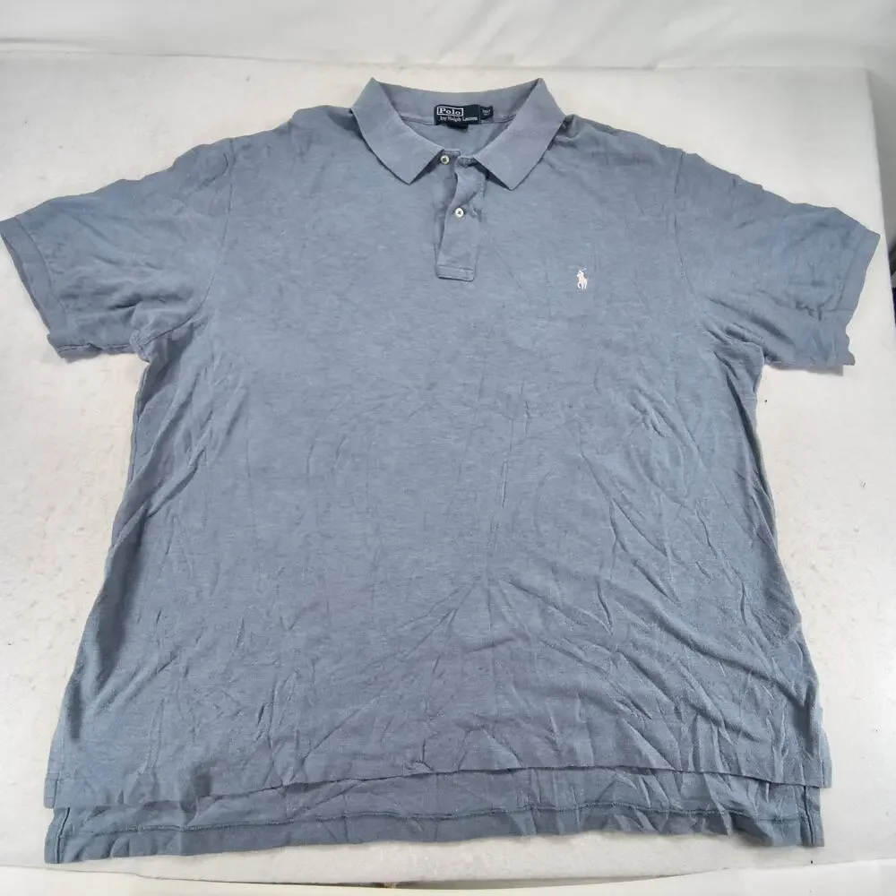 Polo by Ralph Lauren Short Sleeve Collared Polo Shirt Mens Size 2XLT Blue White